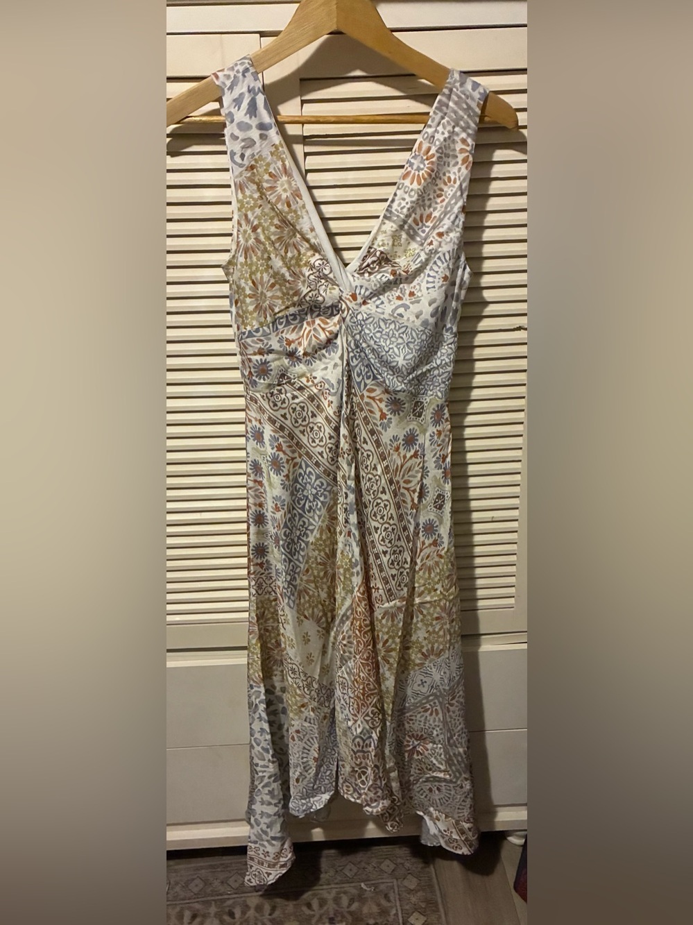 Lucy Paris Cream Floral Patchwork Midi Dress